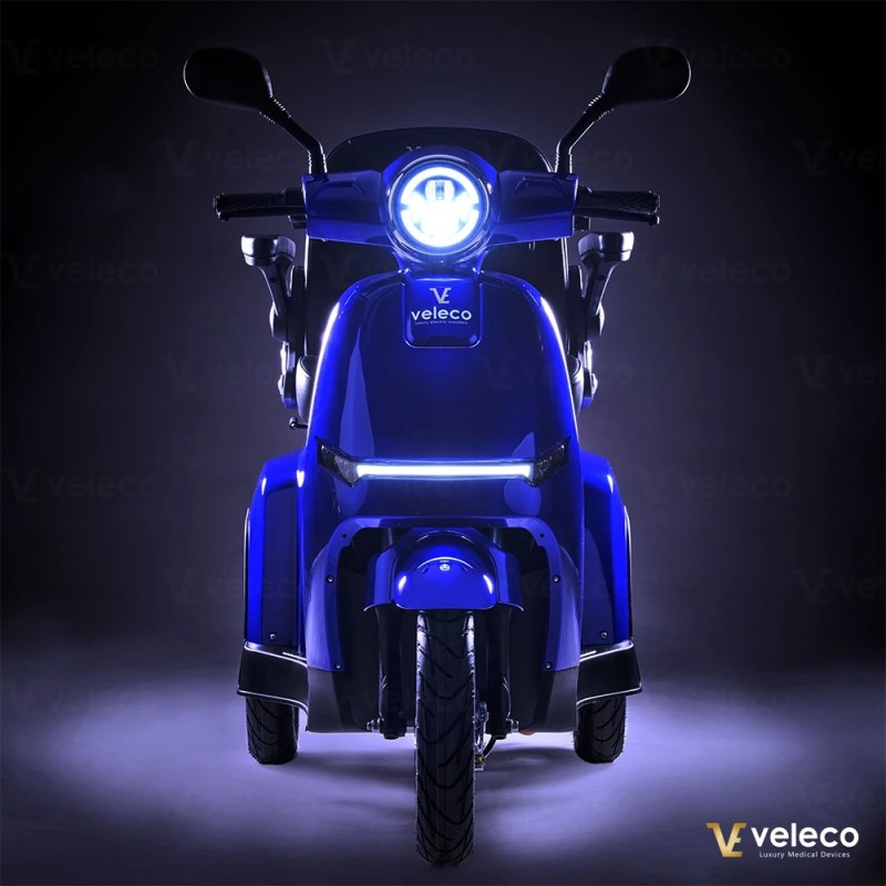 Veleco TURRIS: scooter di mobilità a tre ruote con luci a LED